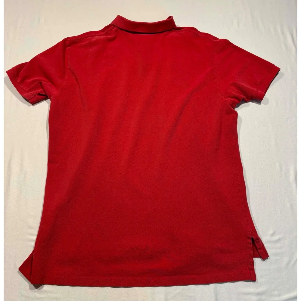 Polo Ralph Lauren Mens XXL Red Short Sleeve Pique Polo Shirt Navy Pony Logo